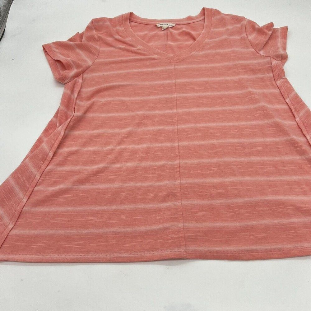 Jane & Delancey Striped short sleeve tunic pink size medium